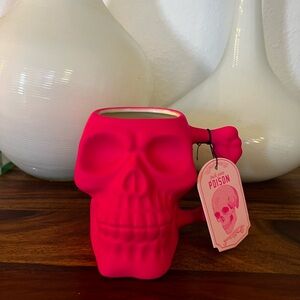 Unbranded Hot Pink Skull Vase - Matte Ceramic Accent